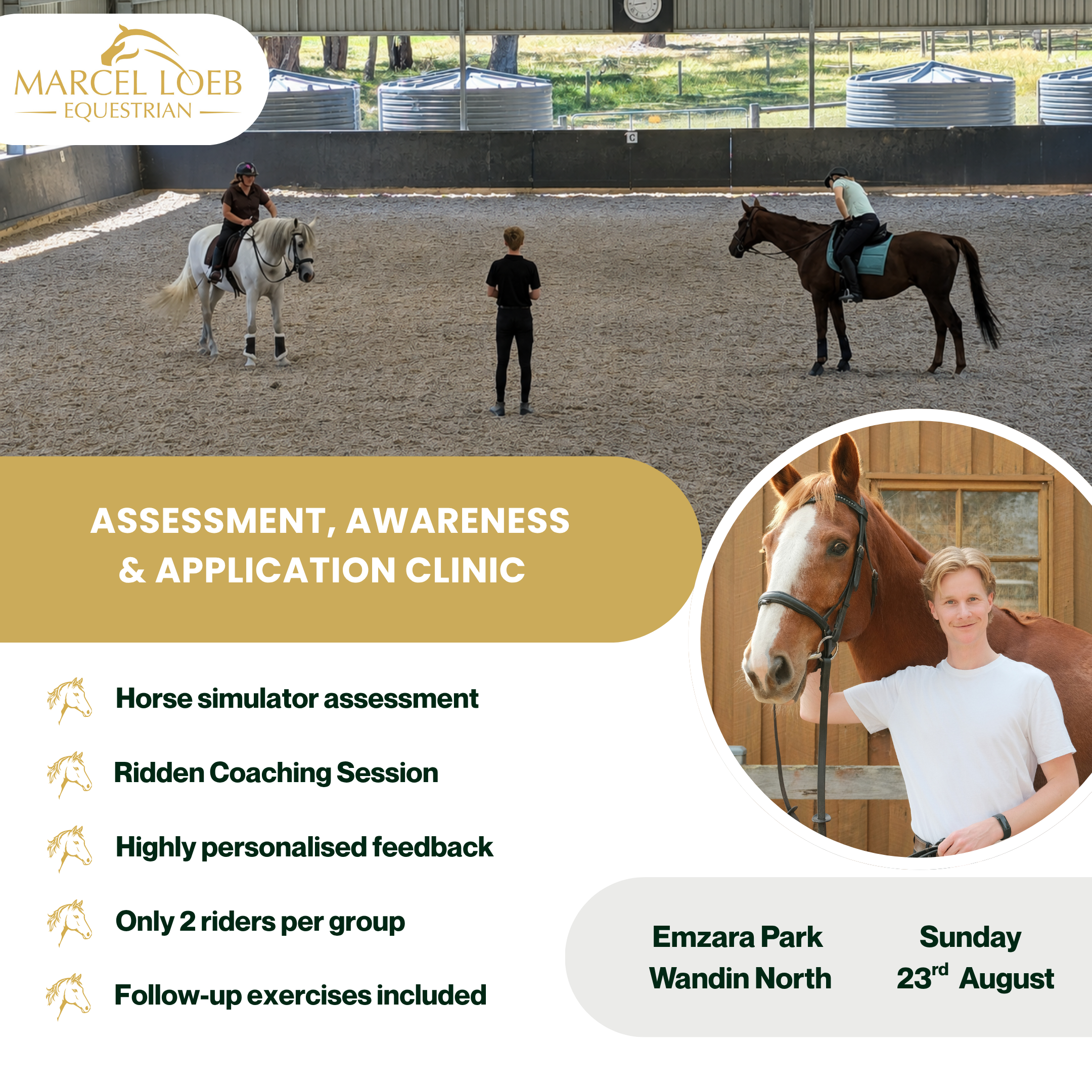 Assessment, Awareness & Application Clinic - Horse Simulator & Mounted Ridden Session - 23rd August 2026, Sunday - Emzara Park