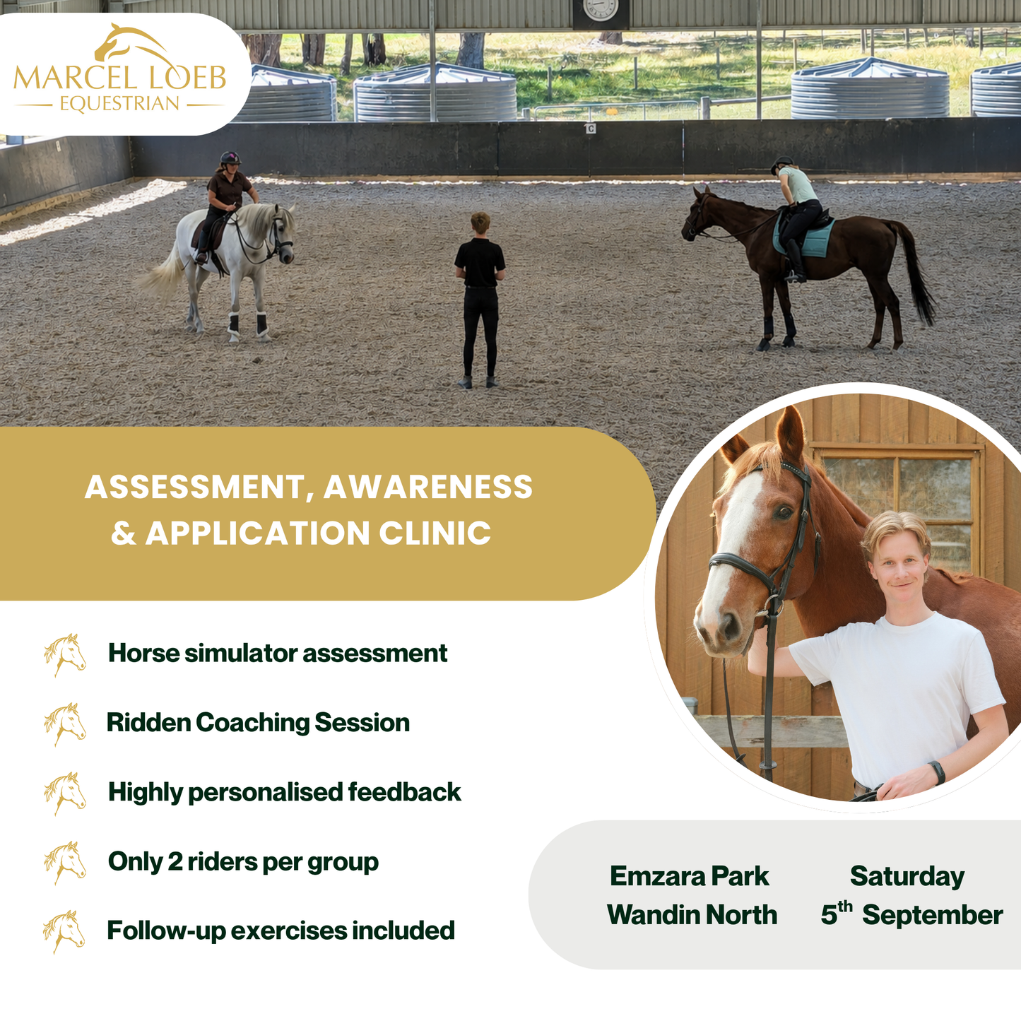 Assessment, Awareness & Application Clinic - Horse Simulator & Mounted Ridden Session - 5th September 2026, Saturday - Emzara Park