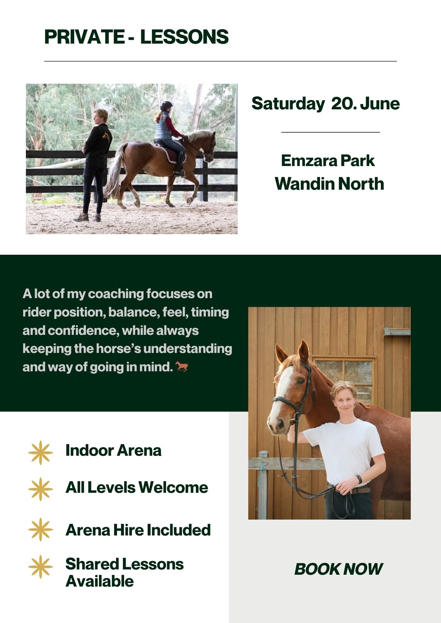 Private Lessons - Emzara Park - Saturday 20th June 2026
